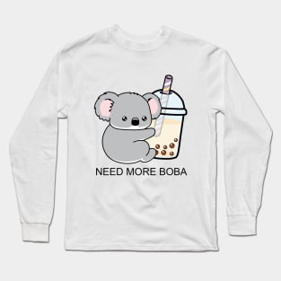 Little Koala Loves Boba A Lot! Long Sleeve T-Shirt